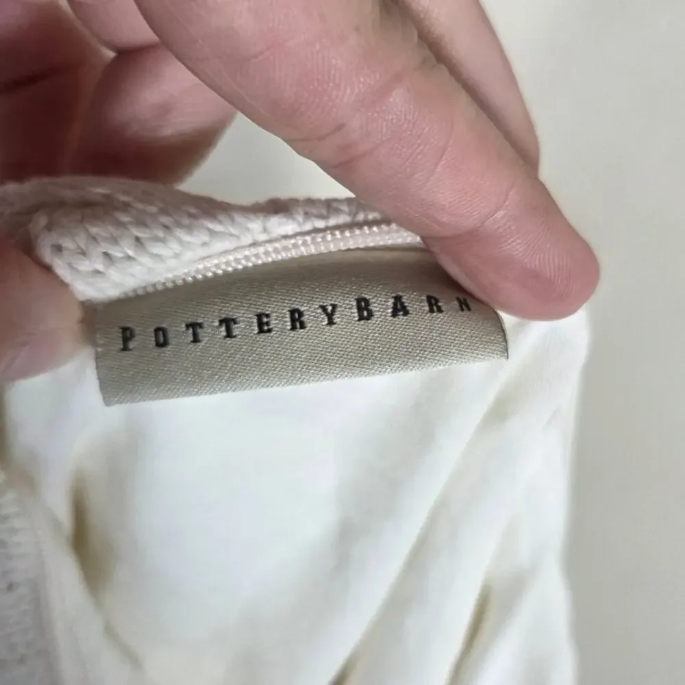 Pottery Barn Cream Cable Knit Pillow Cover 22 X 22